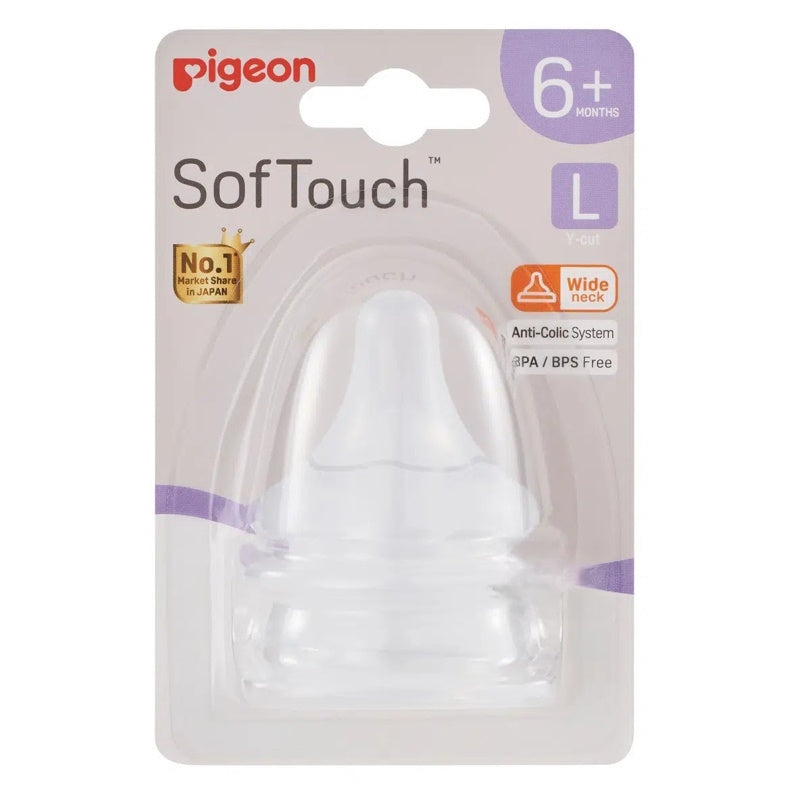 Pigeon SofTouch III Peristaltic Plus Teat for 6+ Months Babies L 2 Pack