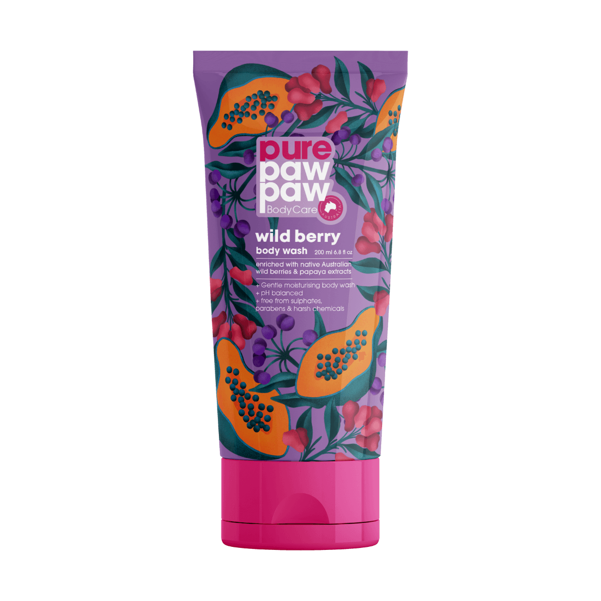 Pure Paw Paw Body Care Wild Berry Body Wash 200mL