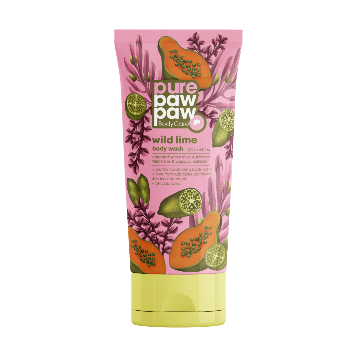 Pure Paw Paw Body Care Wild Lime Body Wash 200mL