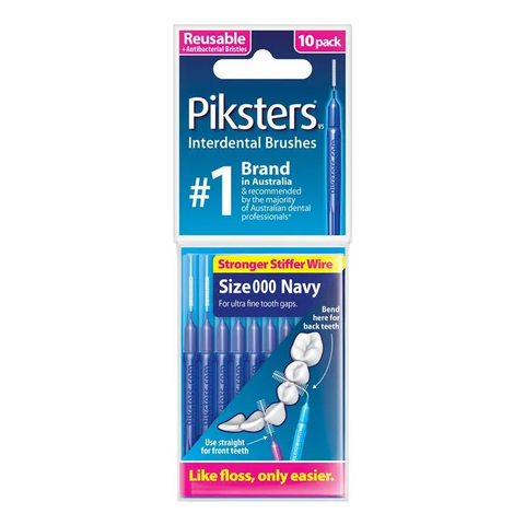 Piksters Interdental Brushes Size 000 Navy Blue 10 Pack