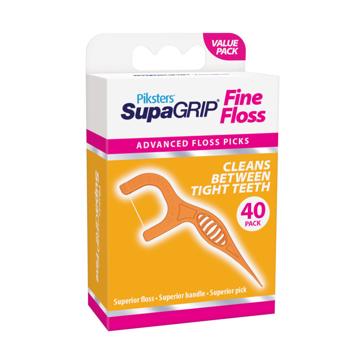 Piksters SupaGRIP Floss Picks Fine 40 Pack