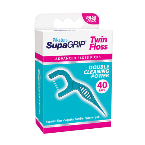 Piksters SupaGRIP Floss Picks Twin 40 Pack