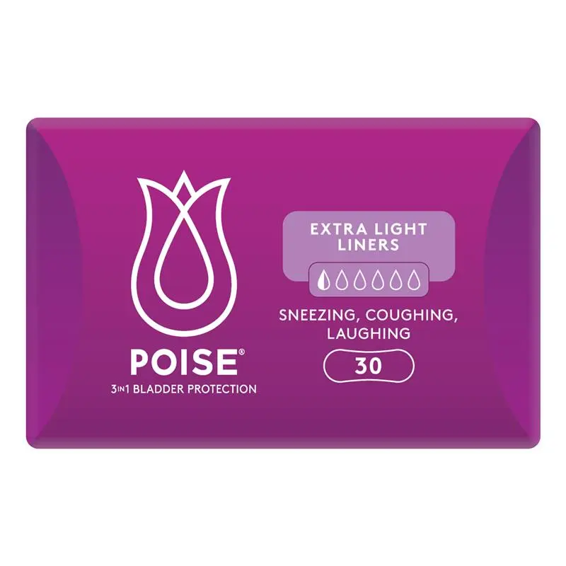 Poise Incontinence Liners Extra Light 30 Pack