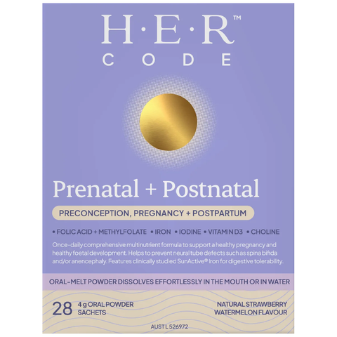 H.E.R Code Prenatal + Postnatal Oral-Melt Powder 4g x 28 Sachets