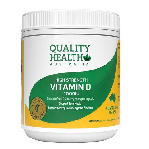 Quality Health High Strength Vitamin D 1000iu 500 Tablets