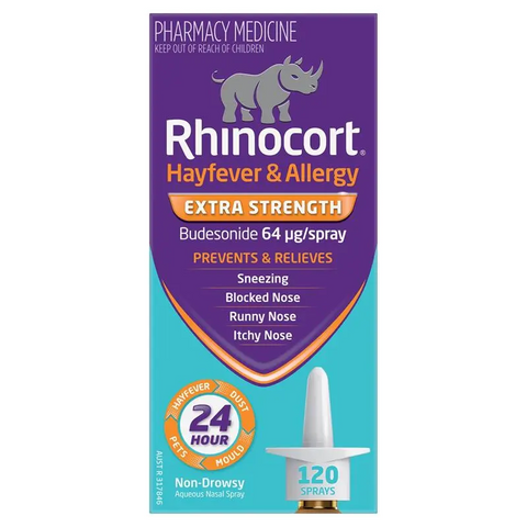 Rhinocort Hayfever & Allergy Extra Strength 64mcg Nasal Spray 120 Doses (LIMIT of ONE per Order)