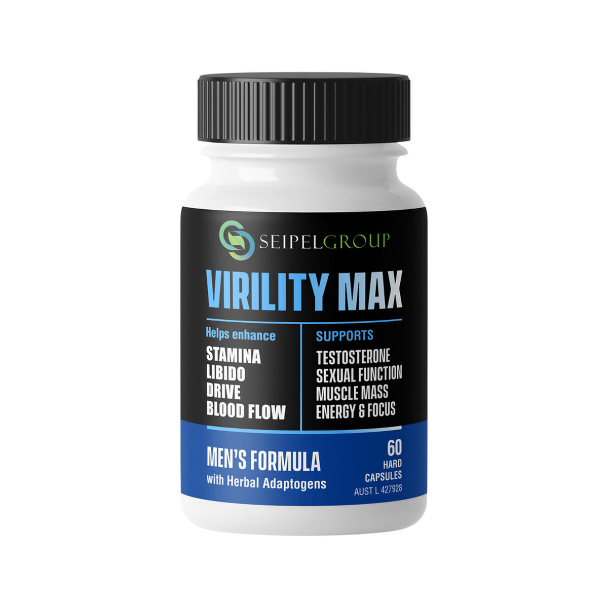 Virility Max by Seipelgroup Men's Formula with Herbal Adaptogens 60 Capsules