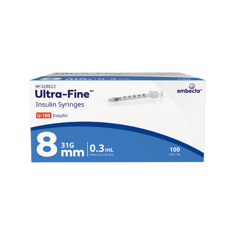 Embecta Ultra-Fine Insulin Syringes 100 Pack