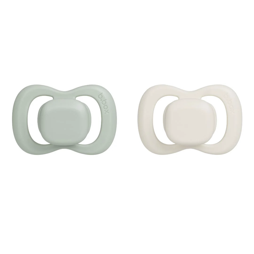B.Box Pacifier Twin Pack Symmetrical Silicone Teat 0-6 Months - Assorted
