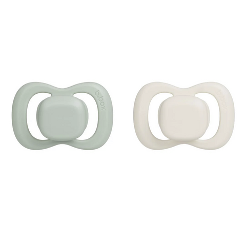B.Box Pacifier Twin Pack Symmetrical Silicone Teat 0-6 Months - Assorted