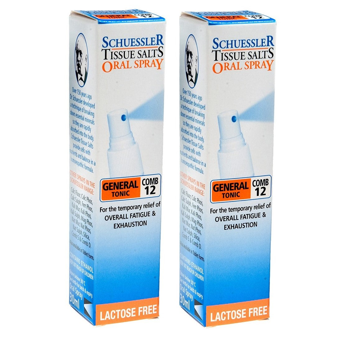 Martin & Pleasance Schuessler Tissue Salts Oral Spray Combination 12 General Tonic 2 x 30mL - Comb 12 6X - Special Bundle (Expiry 06/2025)