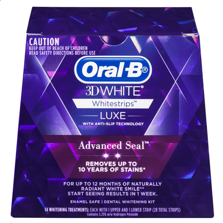 Oral B 3D White Luxe Advanced Seal 14 Teeth Whitening Treatments (expiry 8/24)