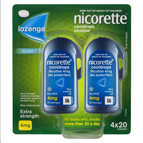 🎁 Nicorette Quit Smoking Cooldrops Lozenges Extra Strength Icy Mint 4mg 80 Pieces (Expiry 02/2025) (100% off)