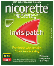 Load image into Gallery viewer, » Nicorette Quit Smoking 16hr InvisiPatch Step 1 25mg 28 Semi-Transparent Patches (100% off)