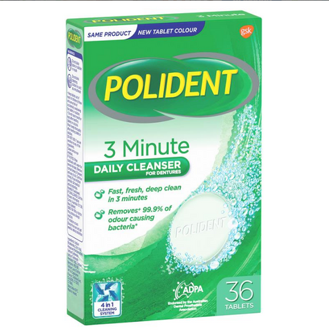 Polident 3 Minute Denture Cleanser Fresh Active Tablets 36 (expiry 11/24)