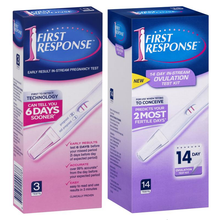 Load image into Gallery viewer, First Response 14 Day In Stream Ovulation Test Kit 14 Pack + Instream Pregnancy Test 3 Tests - Special Bundles