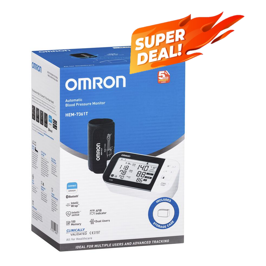 Omron HEM7361T Blood Pressure + AFIB Monitor Bluetooth