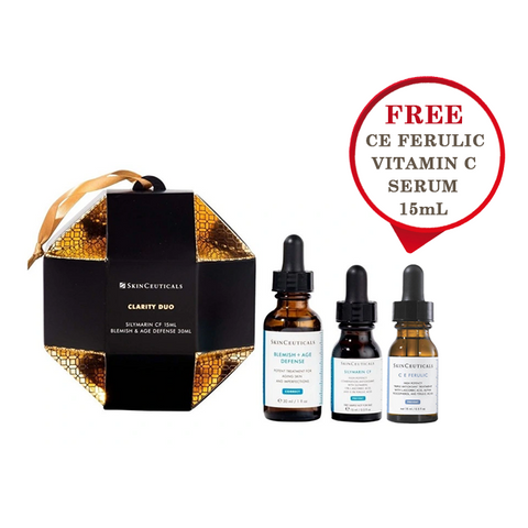 SkinCeuticals Clarity Duo Bauble Set + C E Ferulic Vitamin C Serum 15mL - Special Bundles