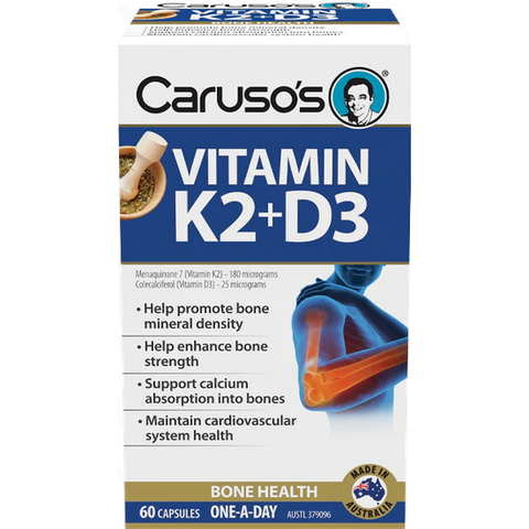 Caruso's Natural Health Vitamin K2 + D3 60 Capsules