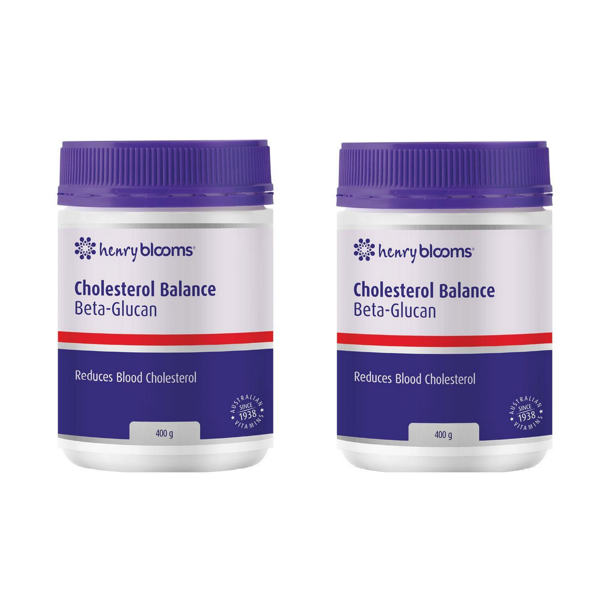 Henry Blooms Cholesterol Balance BetaGlucan Powder 2 x 400g - Special Bundle