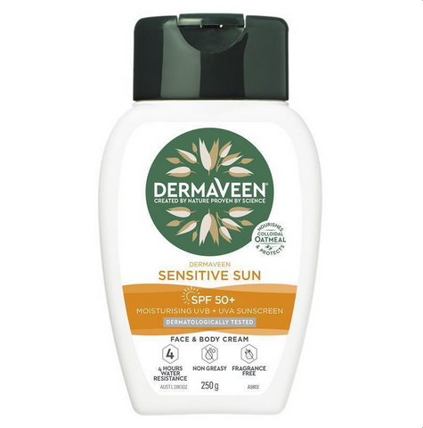 Dermaveen Sensitive Sun SPF 50+ Moisturising Face & Body Cream 250g (expiry 11/24)