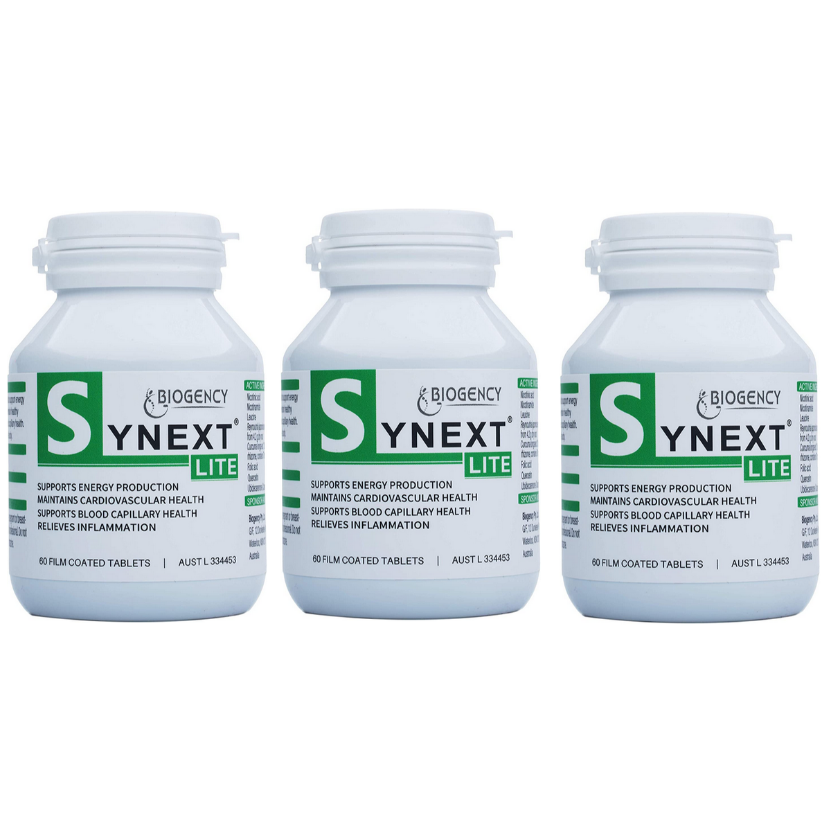 Biogency Synext Lite 3 x 60 Tablets - Special Bundle (Expiry 09/2025)