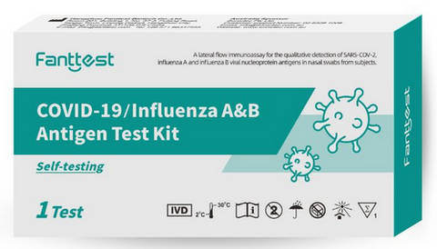 Fanttest Covid-19/Influenza A&B Combination Rapid Antigen Test Kit (Nasal Swab) 1 Pack