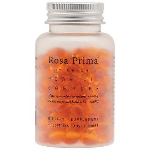 Unichi Rosa Prima Rose Oil Complex 90 Soft Capsules