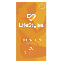 Load image into Gallery viewer, LifeStyles Condoms Ultra Thin 20 Pack