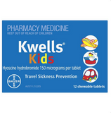 Kwells Kids Travel Sickness 12 Chewable Tablets (Limit ONE per Order)