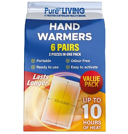 Pure Living Hand Warmer (Value Pack - 6 Pairs) 5.5 x 9.5cm
