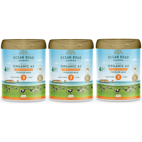Ocean Road Dairies Organic A2 Protein Stage 3 Toddler Milk (1 Year+) 3 x 900g - Special Bundle