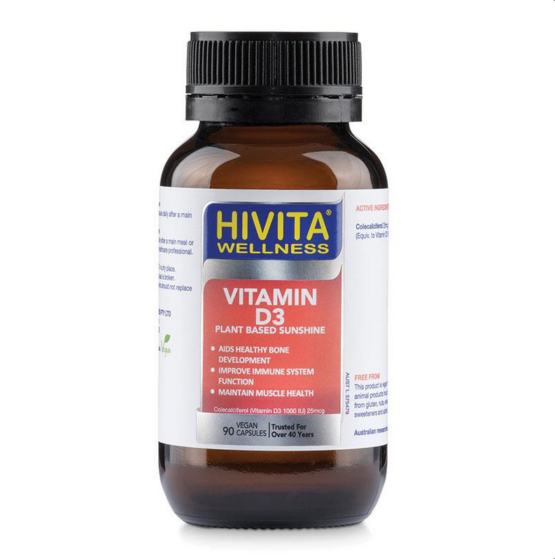 Hivita Wellness Vitamin D3 Plant Based Sunshine 90 Capsules