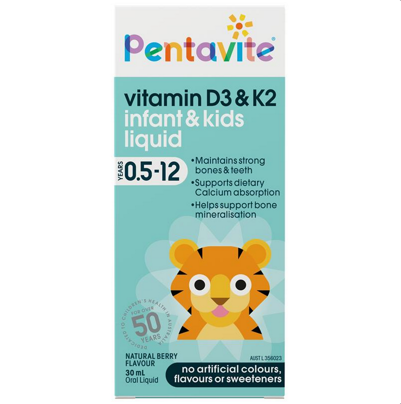 Pentavite Vitamin D3 & K2 Kids Liquid 30mL