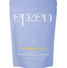 Load image into Gallery viewer, EpZen Recharge Soak Reset &amp; Rejuvenate 100% Natural Magnesium Bath Flakes 500g