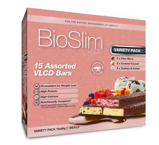 BioSlim VLCD Bars Variety Assorted Pack  15 x 60g (expiry 11/11/24)