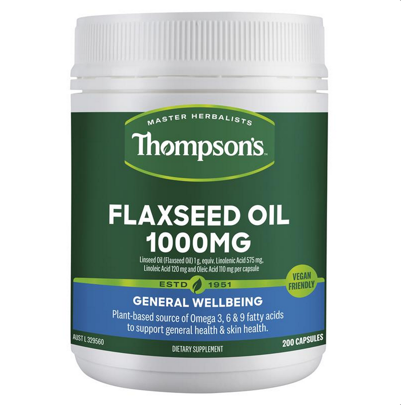 Thompson's Flaxseed Oil 1000mg 200 Vegi-Caps