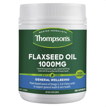 Load image into Gallery viewer, Thompson&#39;s Flaxseed Oil 1000mg 200 Vegi-Caps