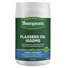 Load image into Gallery viewer, Thompson&#39;s Flaxseed Oil 1000mg 400 Vegi-Caps
