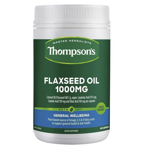 Thompson's Flaxseed Oil 1000mg 400 Vegi-Caps (Expiry 05/2025)