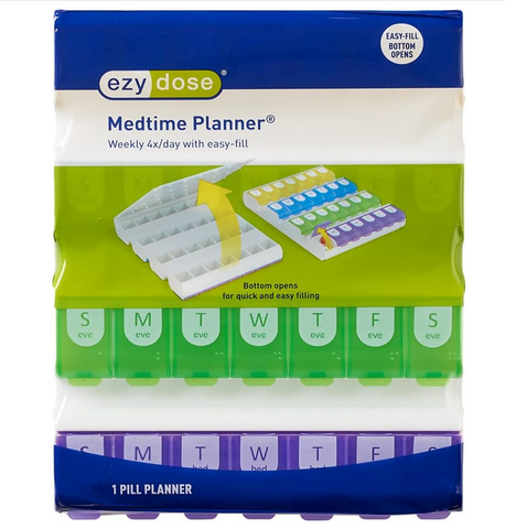 Ezy Dose Weekly (7-Day) Easy Fill Medtime Planner XL