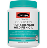 SWISSE Ultiboost Odourless High Strength Wild Fish Oil 1500mg 400 Capsules