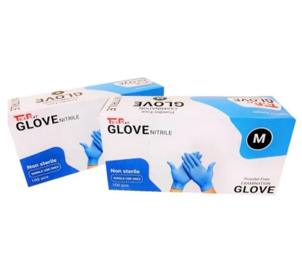 TexRay Blue Nitrile Powder Free Gloves 100 Pack