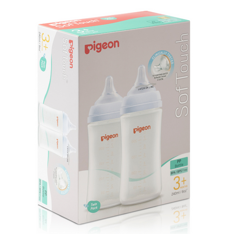 Pigeon SofTouch III Baby Bottle for 3+ Months Babies PP Bottle 240mL Twin Pack