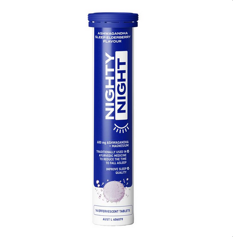 Wakey Wakey Nighty Night Sleep Effervescent Elderberry Flavour 14 Tablets
