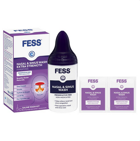 Fess Nasal & Sinus Wash Extra Strength Starter Kit 6 Sachets