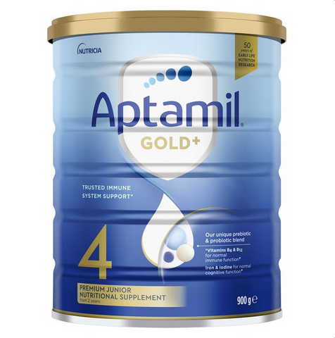 Aptamil Gold+ 4 Junior Nutritional Supplement Milk Drink From 2 Years 900g - NEW (Expiry 01/2025)