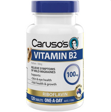 Load image into Gallery viewer, Caruso&#39;s Natural Health Vitamin B2 100mg 120 Tablets