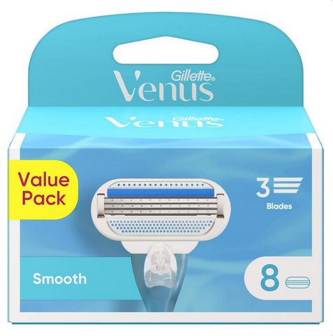 Gillette Venus Smooth Value Pack Razor Blade Refills 8 Pack