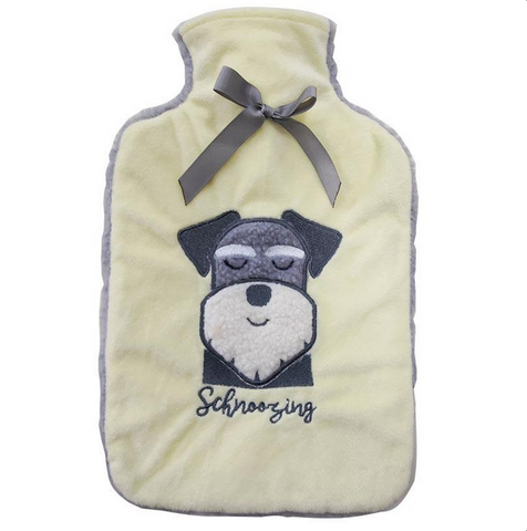 McGloins Hot Water Bottle Character with Bow Fleece Cover (Assorted Designs Selected at Random)